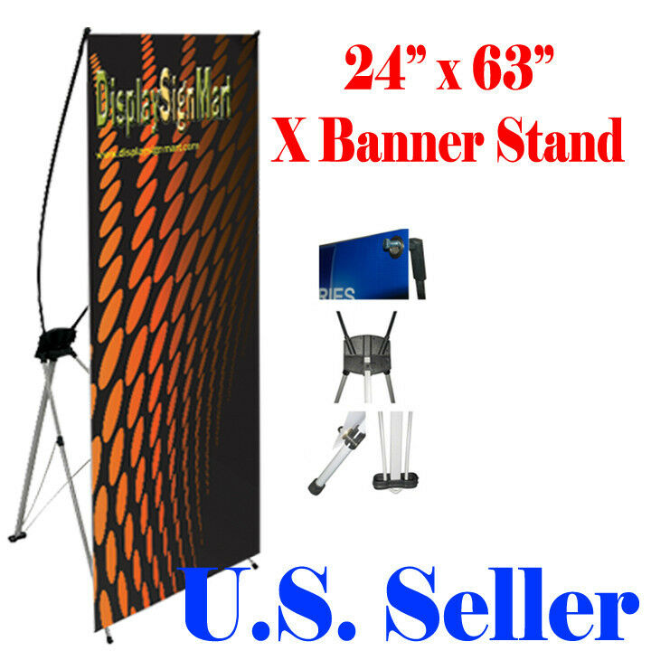 X Banner Stand 24" X 63" W/ Free Bag ,  Trade Show Display Banner X-banner