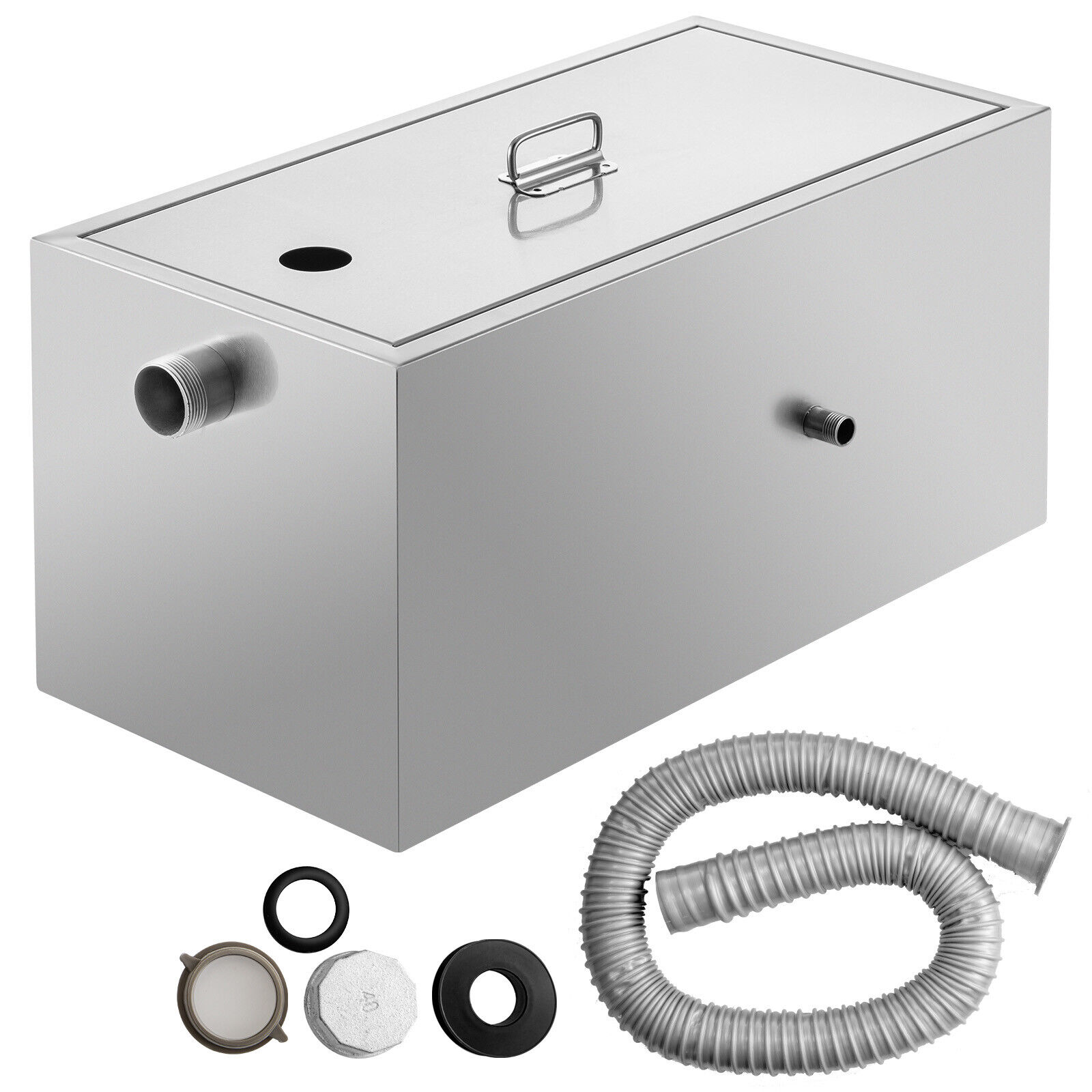 Commercial 25LB 13GPM Gallons Per Minute Grease Trap Stainless Steel Interceptor