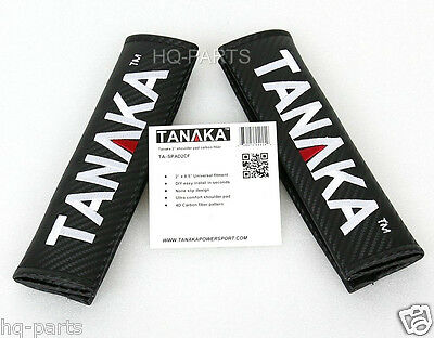 Tanaka Carbon Fiber Pattern Safety Seat Belt Strap Cover Shoulder Pads Pair