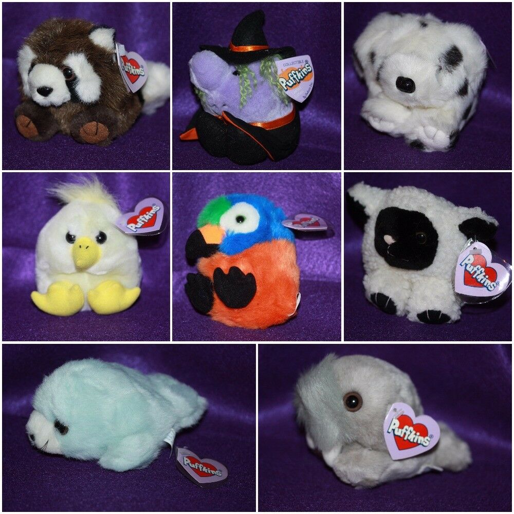 Puffkins Retired, Your Choice, Rare, Limited Edition Dog Bear Witch Ghost Etc