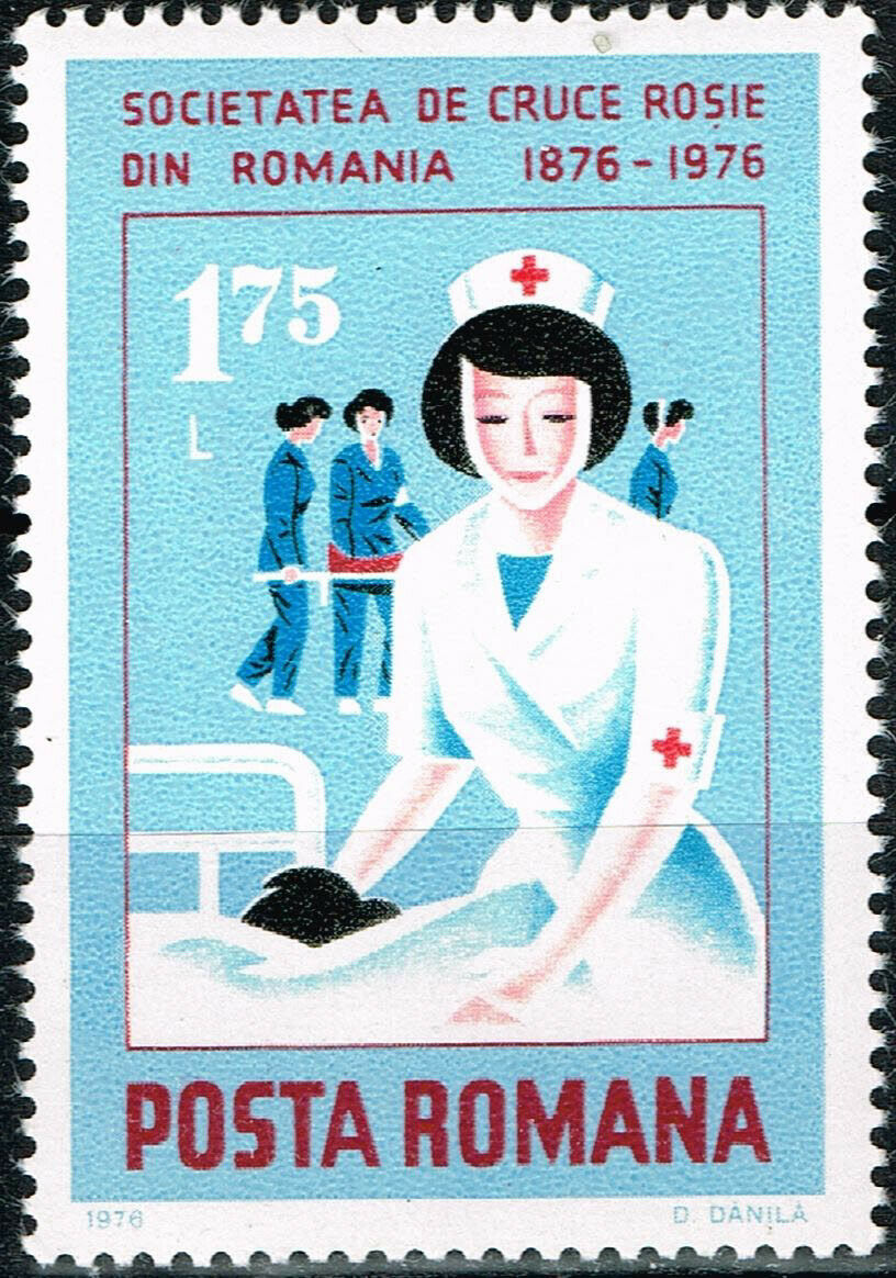Romania Medical Red Cross Nurce Stamp 1976 Mnh A-2