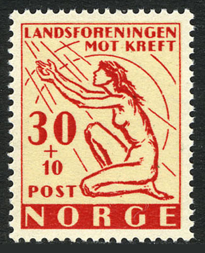 Norway B53, Mnh. Cancer Research. Kneeling Woman, 1953