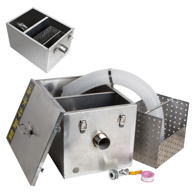 Grease Trap Interceptor Set Detachable For Kitchen Wastewater Removable Baffles
