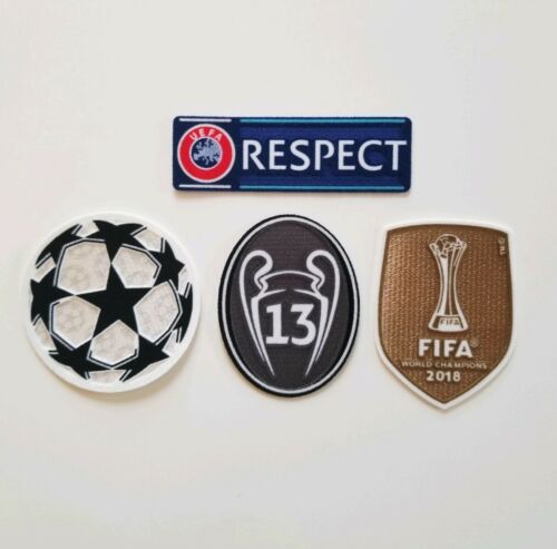 Uefa 2018-19 Patch Set 13 Honour Trophy Respect Real Madrid Bale Benzema Ronaldo